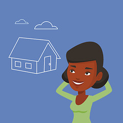 Image showing Woman dreaming about buying new house.