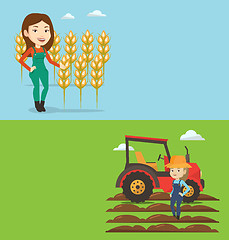 Image showing Two agricultural banners with space for text.