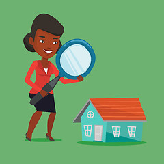 Image showing Woman looking for house vector illustration.