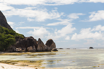 Image showing rocks on seychelles island beach in indian ocean