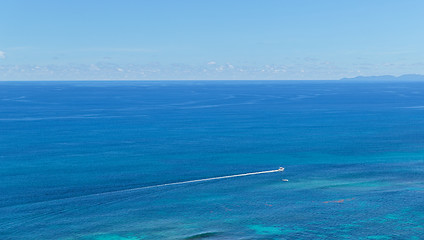 Image showing boat sailing in ocean or sea