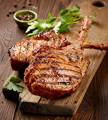 Image showing freshly grilled steaks