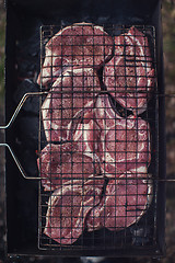 Image showing Grilling fresh entrecote pork