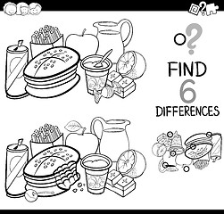 Image showing differences with food coloring page