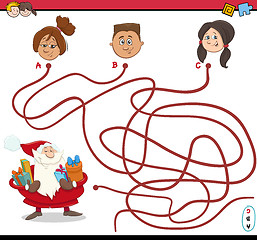 Image showing path maze activity with santa