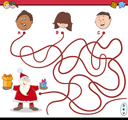 Image showing christmas path maze activity