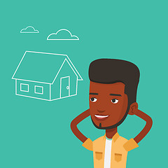 Image showing Man dreaming about buying new house.