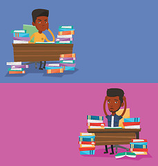 Image showing Two educational banners with space for text.