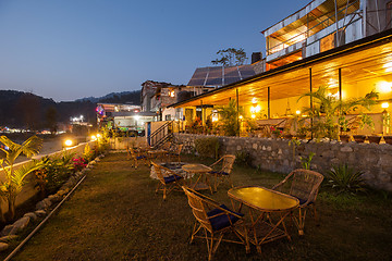 Image showing Outdoor cafe tables