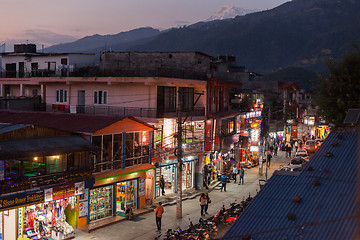 Image showing Twilight view of Lakeside, Pokhara, Nepal