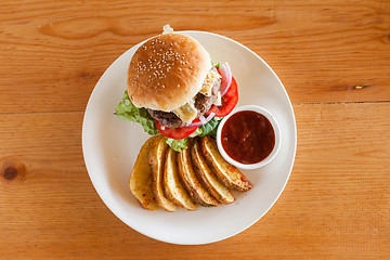 Image showing Bleu cheese burger