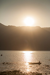 Image showing Fisherman on Fewa Lake, Pokhara, Nepal