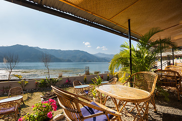 Image showing Wooden cafe table