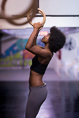 Image showing black woman doing dipping exercise