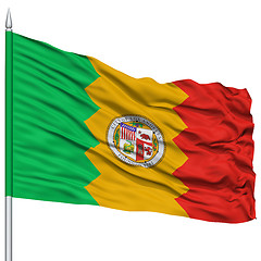 Image showing Los Angeles City Flag on Flagpole, USA