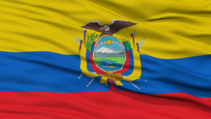 Image showing Closeup Ecuador Flag