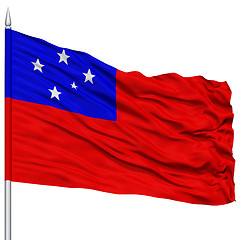 Image showing Apia City Flag on Flagpole