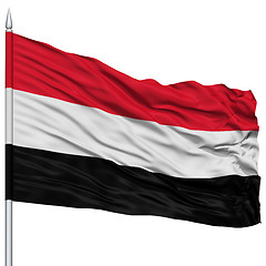 Image showing Yemen Flag on Flagpole