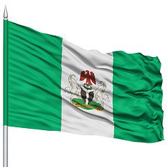 Image showing Nigeria City Flag on Flagpole