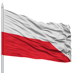 Image showing Bratislava City Flag on Flagpole