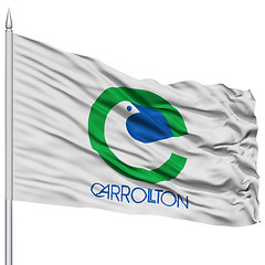 Image showing Carrollton City Flag on Flagpole, USA