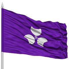 Image showing Isolated Gunma Japan Prefecture Flag on Flagpole