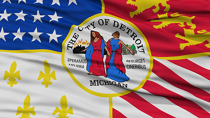 Image showing Closeup of Detroit City Flag