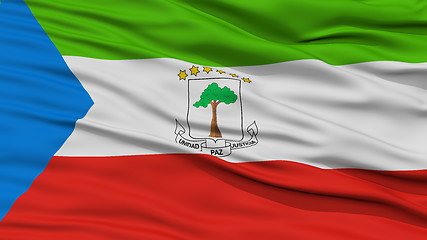 Image showing Closeup Equatorial Guinea Flag
