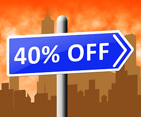 Image showing Forty Percent Off Representing 40% Discount 3d Illustration