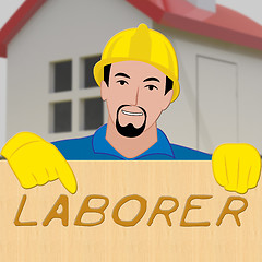 Image showing House Laborer Means Building Worker 3d Illustration