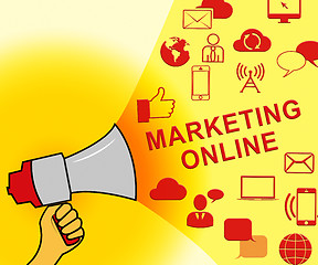 Image showing Marketing Online Representing Market Promotions 3d Illustration