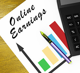 Image showing Online Earnings Meaning Internet Revenue 3d Illustration