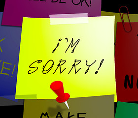 Image showing Sorry Note Displays Regret And Apology 3d Illustration