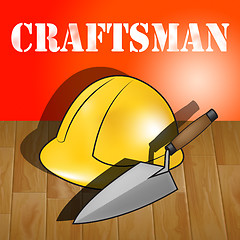 Image showing House Craftsmen Representing Home Handyman 3d Illustration