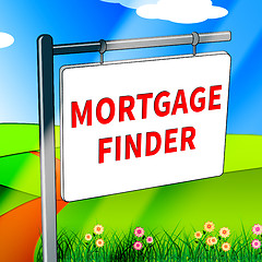 Image showing Mortgage Finder Represents Loan Search 3d Illustration