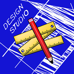 Image showing Design Studio Meaning Designer Office 3d Illustration