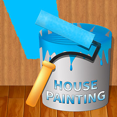 Image showing House Painting Showing Home Painter 3d Illustration