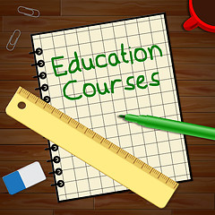 Image showing Education Courses Notebook Representing Course 3d Illustration