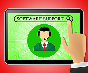 Image showing Software Support Tablet Representing Online Assistance 3d ILlust