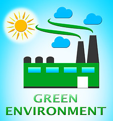 Image showing Green Environment Factory Shows Ecology 3d Illustration