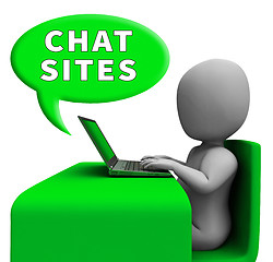 Image showing Chat Sites Man Meaning Discussion 3d Illustration