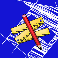 Image showing Technical Drawing Shows Design Equipment 3d Illustration