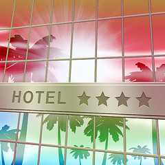 Image showing Hotel Lodging Shows Holiday Vacation 3d Illustration