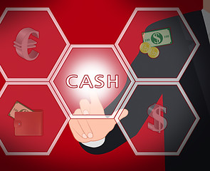 Image showing Cash Icons Means European Currency 3d Illustration
