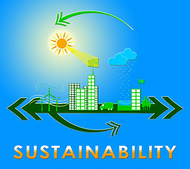 Image showing Sustainability Town Means Eco Recycling 3d Illustration