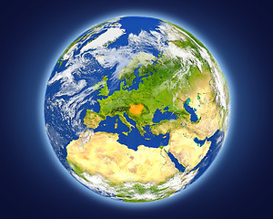 Image showing Hungary on planet Earth