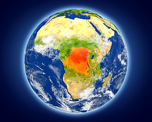 Image showing Democratic Republic of Congo on planet Earth