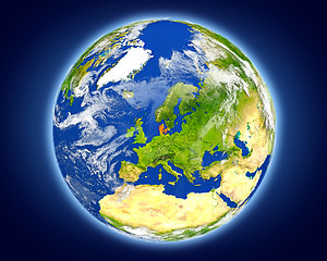 Image showing Denmark on planet Earth