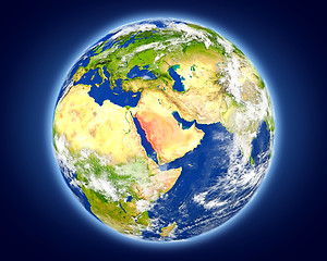 Image showing Saudi Arabia on planet Earth