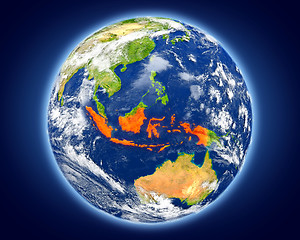 Image showing Indonesia on planet Earth